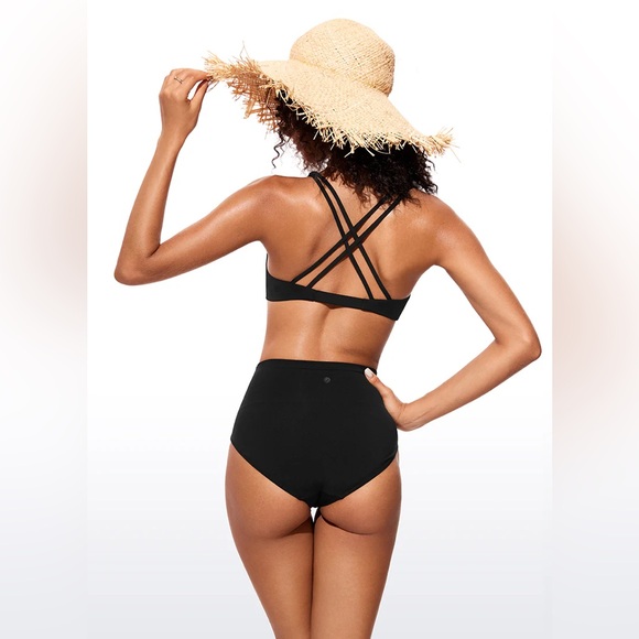 Sunshine V Neck Bikini Twist Front Tops Criss Cross Back - Picture 2 of 7